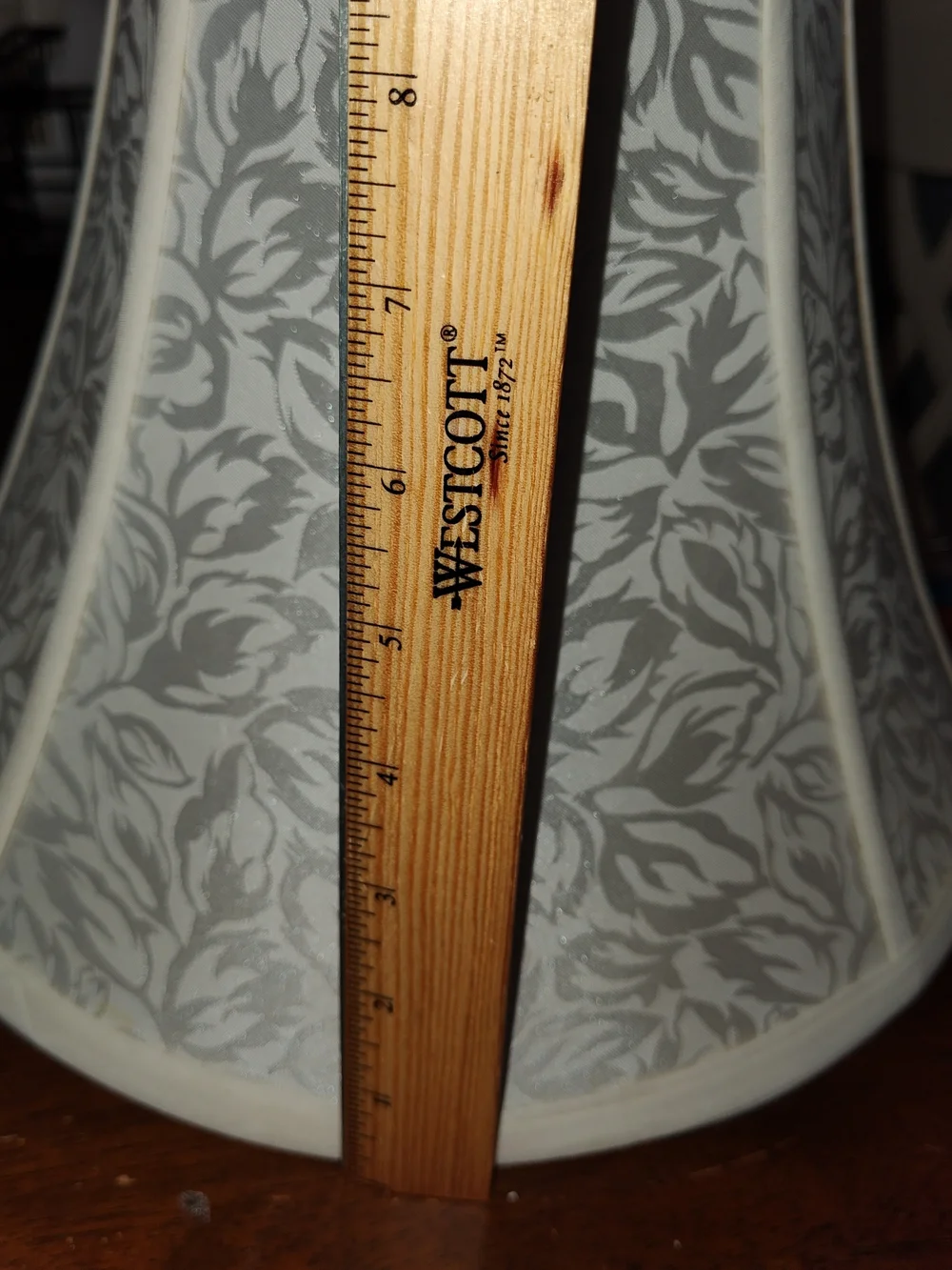 Source Unknown Silver Gray Floral Fabric Lantern Shade